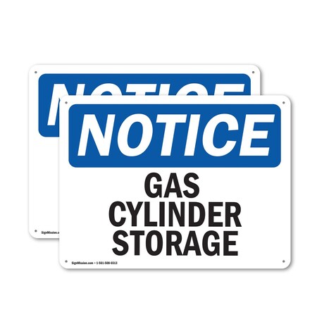 Signmission Gas Cylinder Storage OSHA Notice Sign, Aluminum, 10in W x 7in L, 2PK OS-2PACK-NS-A-710-L-12993